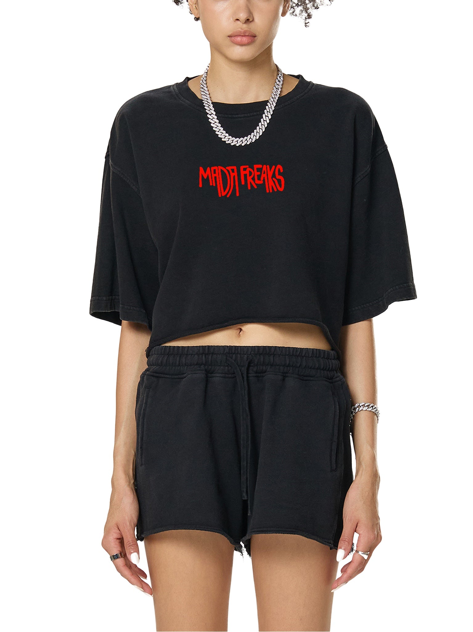 Woman's MadaFreaks Raw Edge Crop Top